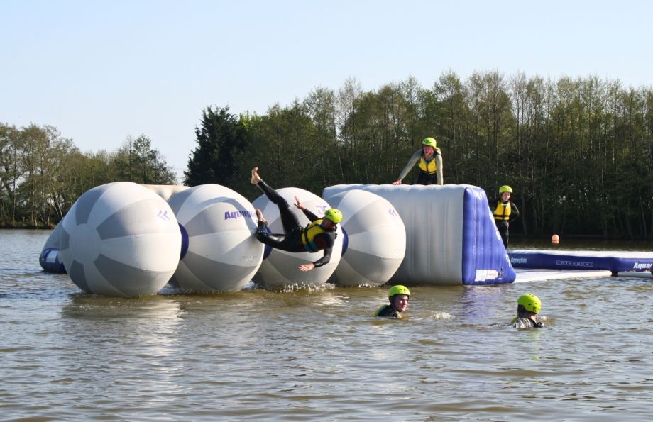 Aqua park activity at Allerthorpe Lakeland Park 